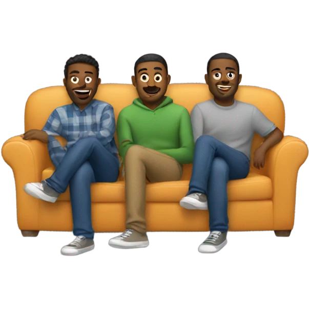 3 guys on couch emoji