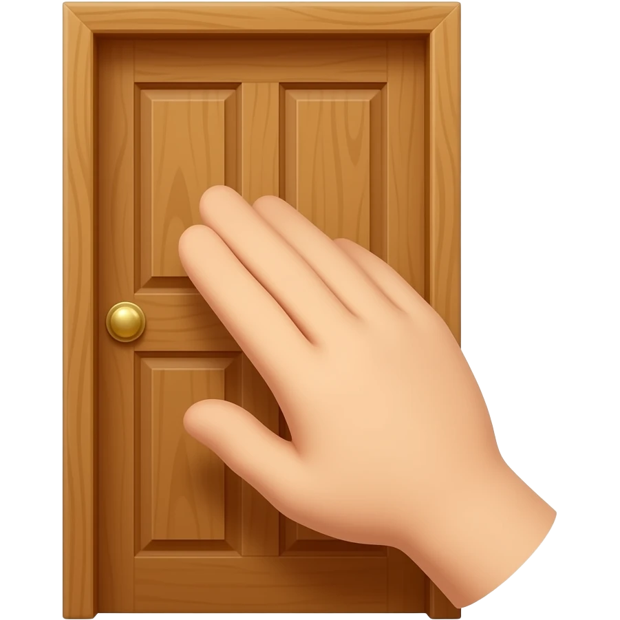 hand gesture for knocking (on door or wood) emoji
