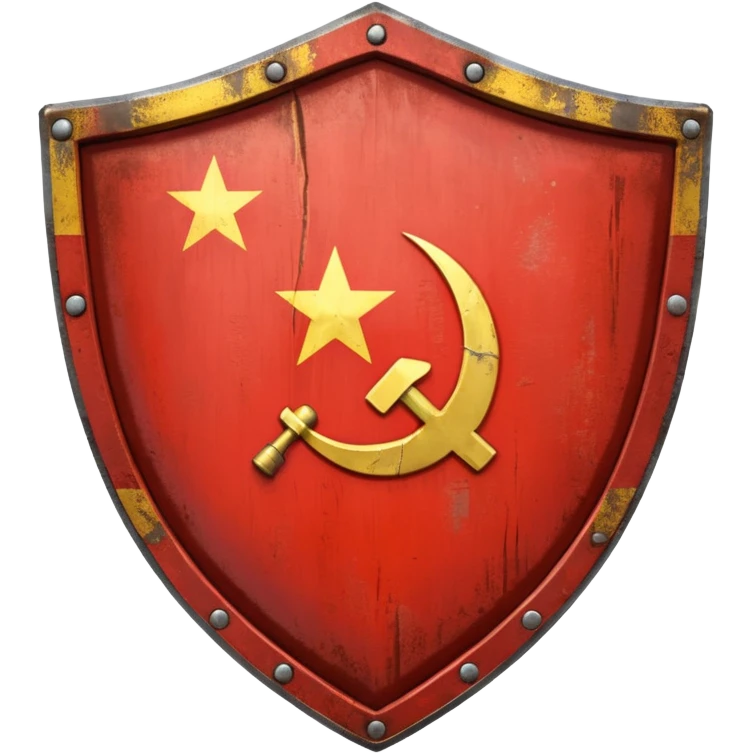 generate a very realistic metal shield with the USSR flag emoji