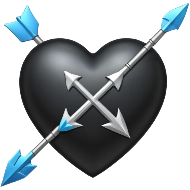 Black heart with cross arrow. Don't use red colour  emoji