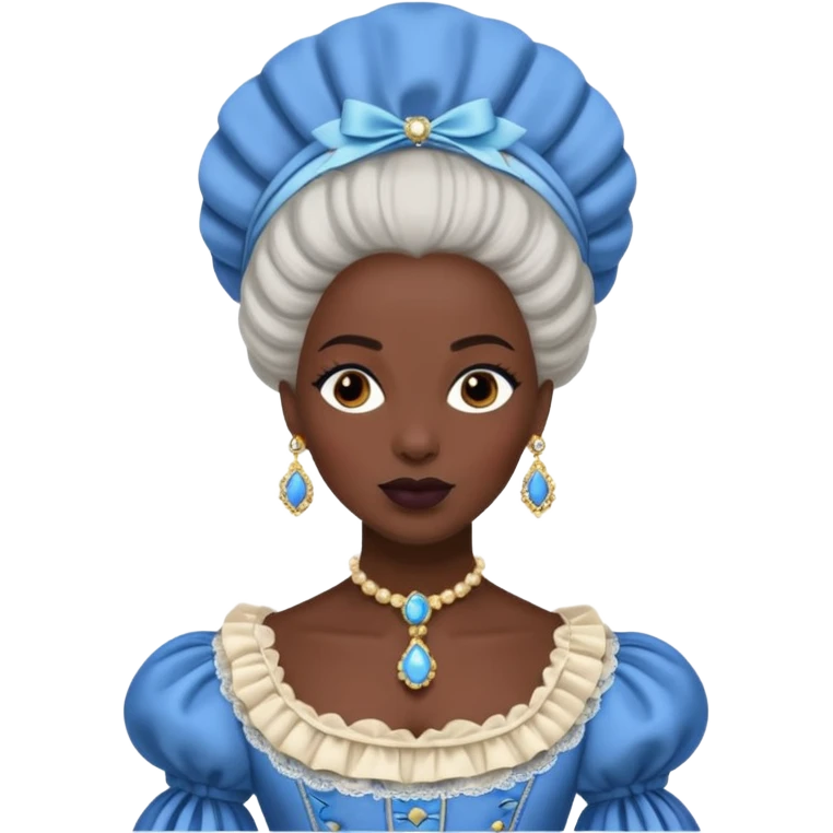 marie Antoinette fashion dark skinned woman emoji