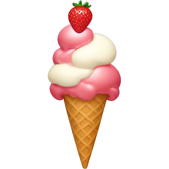 Strawberry and vanilla ice cream mixed emoji