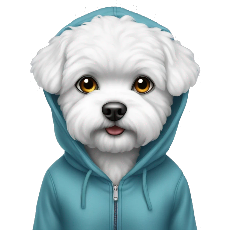 bichon wearing hoodie emoji