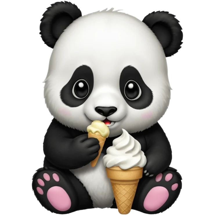 Panda eating ice cream emoji