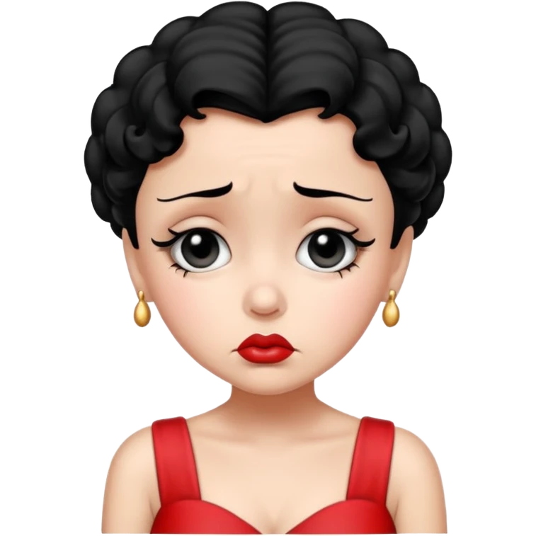 Betty boop with a very sad expression on her face emoji