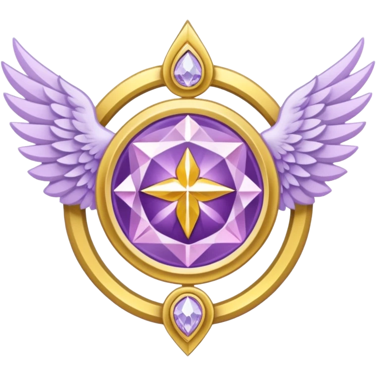 holy emblem with white wings and light purple diamond in the middle emoji