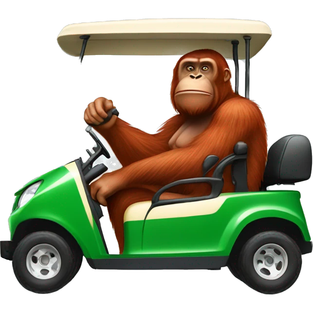 Orangutan driving golf cart emoji