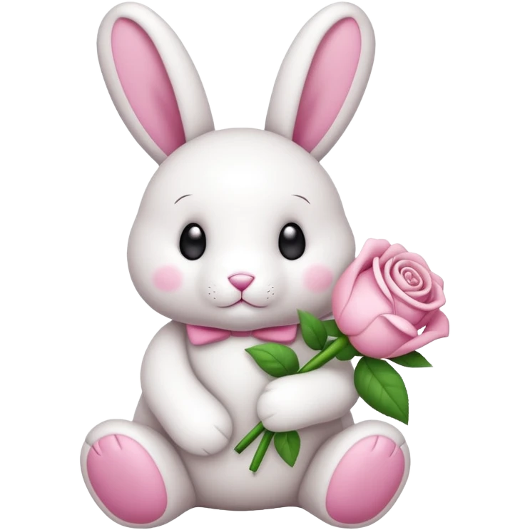 Un doudou lapin avec un noeud coquette emoji