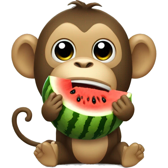 Big monkey eating watermelon emoji