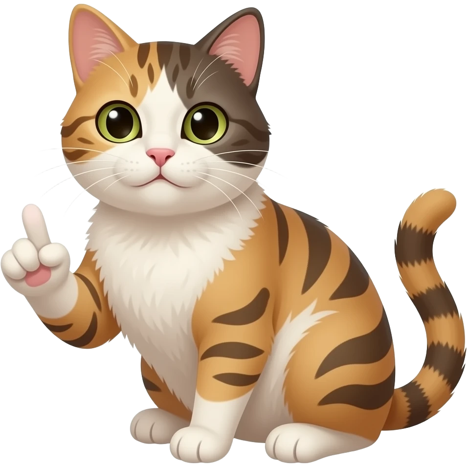 A cat with its middle finger up emoji