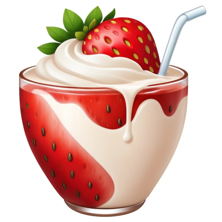 A strawberry with milk and cocoa emoji