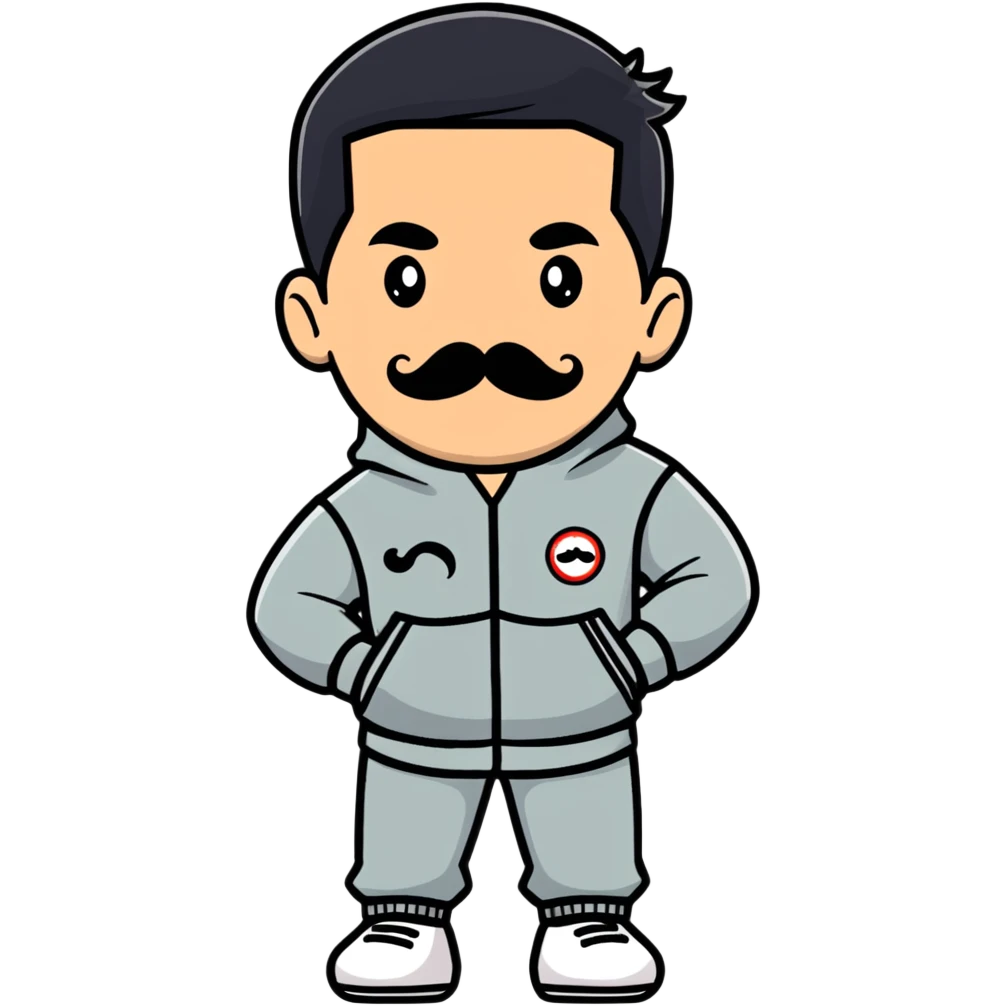 Recep İvedik, Turkish comedy film character with mustache, tracksuit emoji