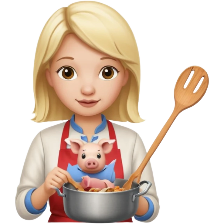 pig cook blonde no hat emoji