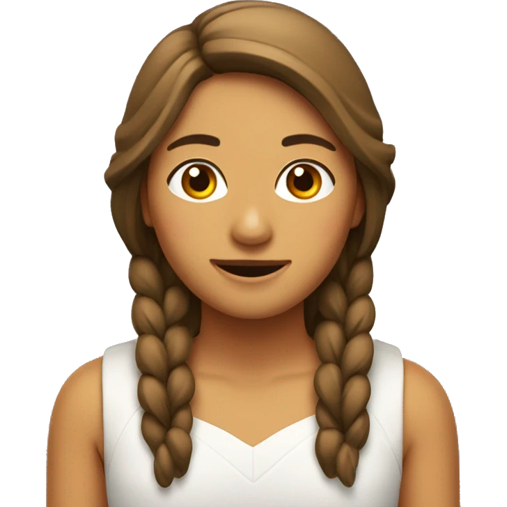 Chica castaña con espejuelos y brackets  emoji