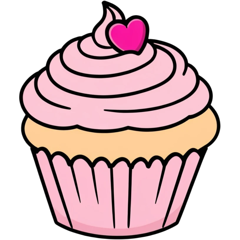 cupcake with pink icing emoji