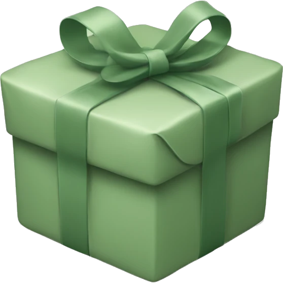 Sage green wrapped present emoji
