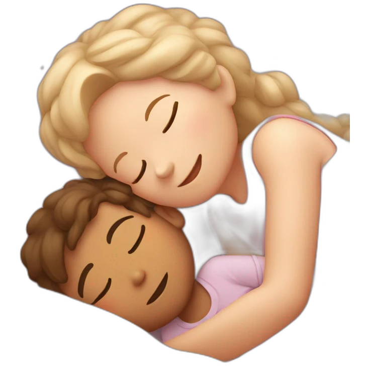 Cute boy and girl sleeping  emoji