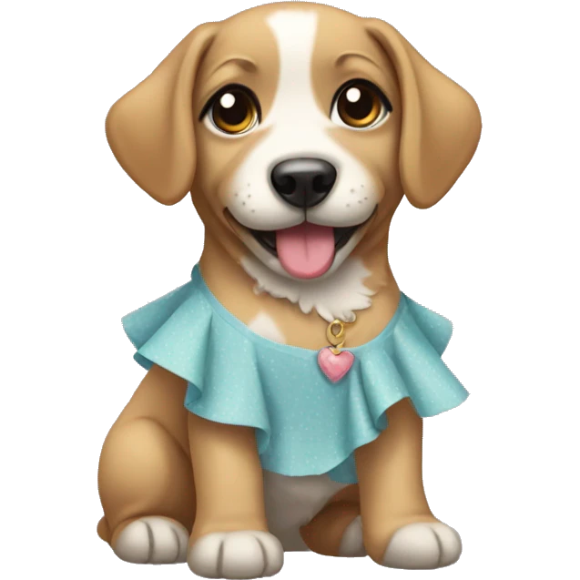 puppy with a dress emoji