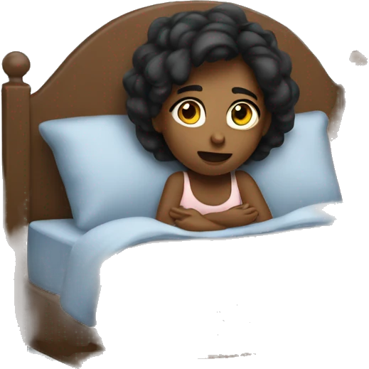 a girl in her bed who is wide awake emoji