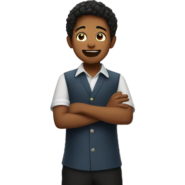 Boy with dark hair singing at a church emoji