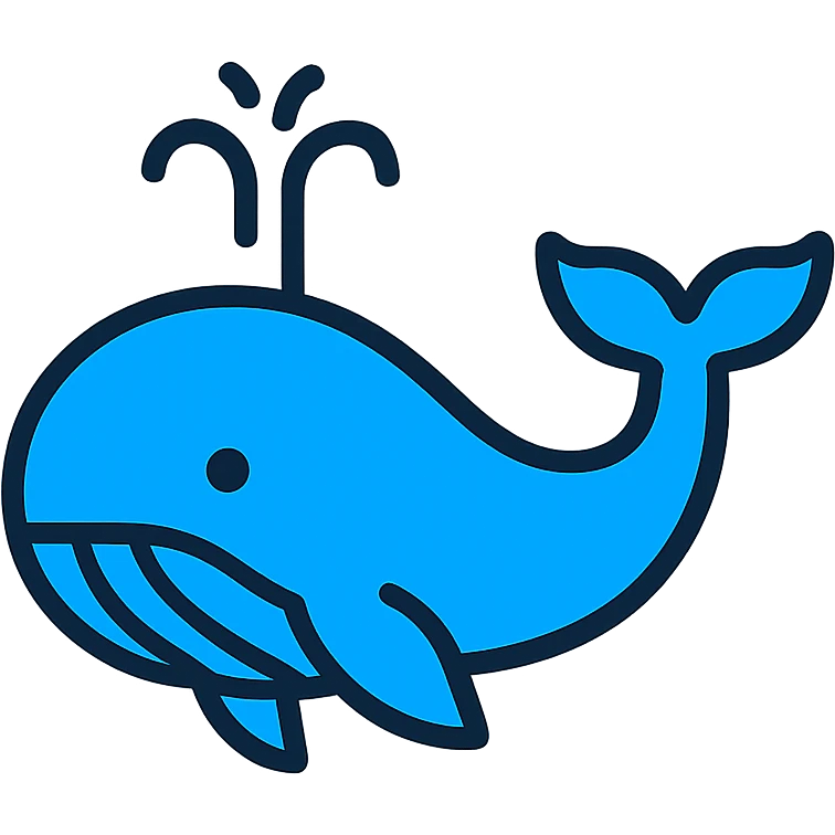 blue whale, minimalistic icon style, clean lines emoji