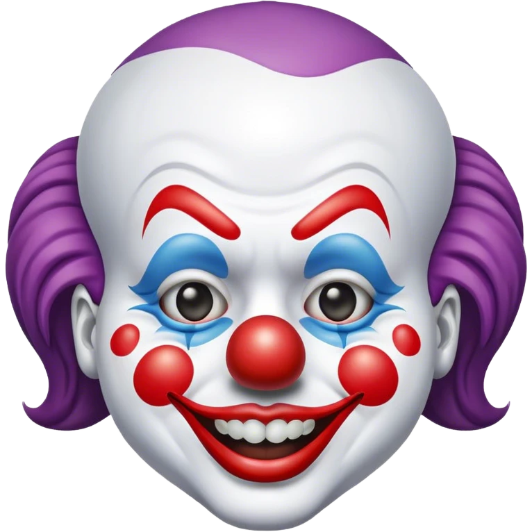 clown face emoji taking off a clown mask emoji