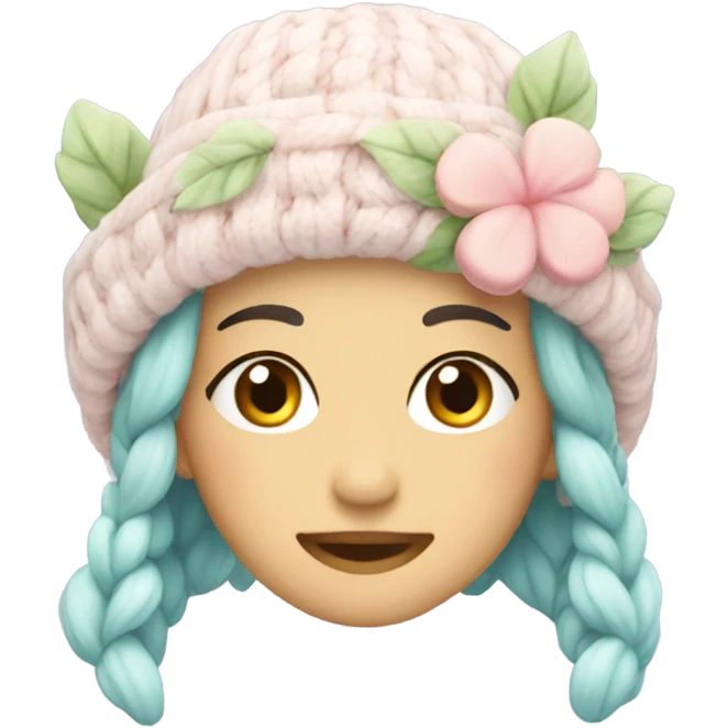 pastel floral winter hat emoji