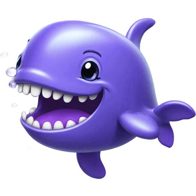 purple whale swimming with open mouth emoji