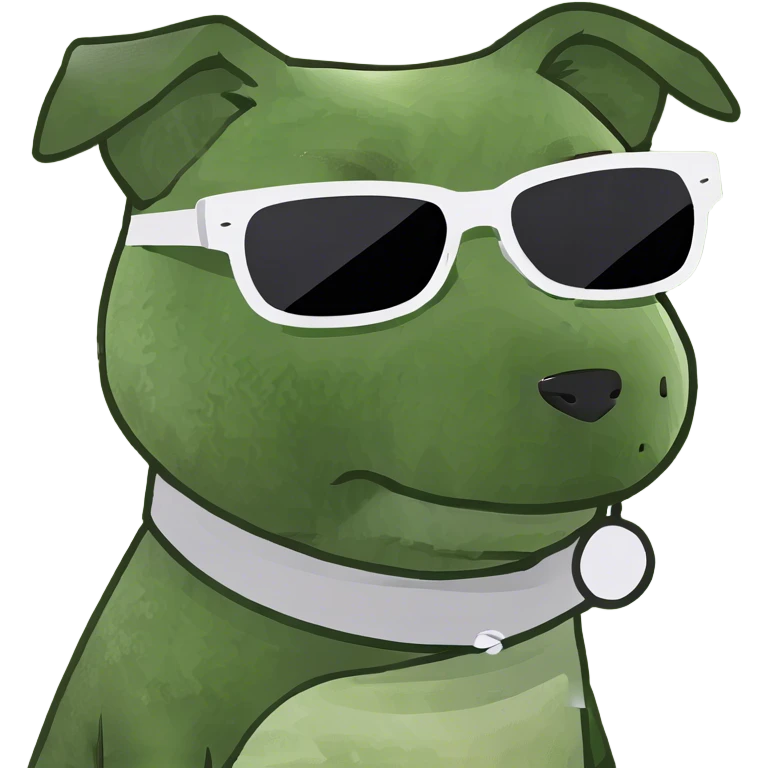 A little white dog with sunglasses  emoji