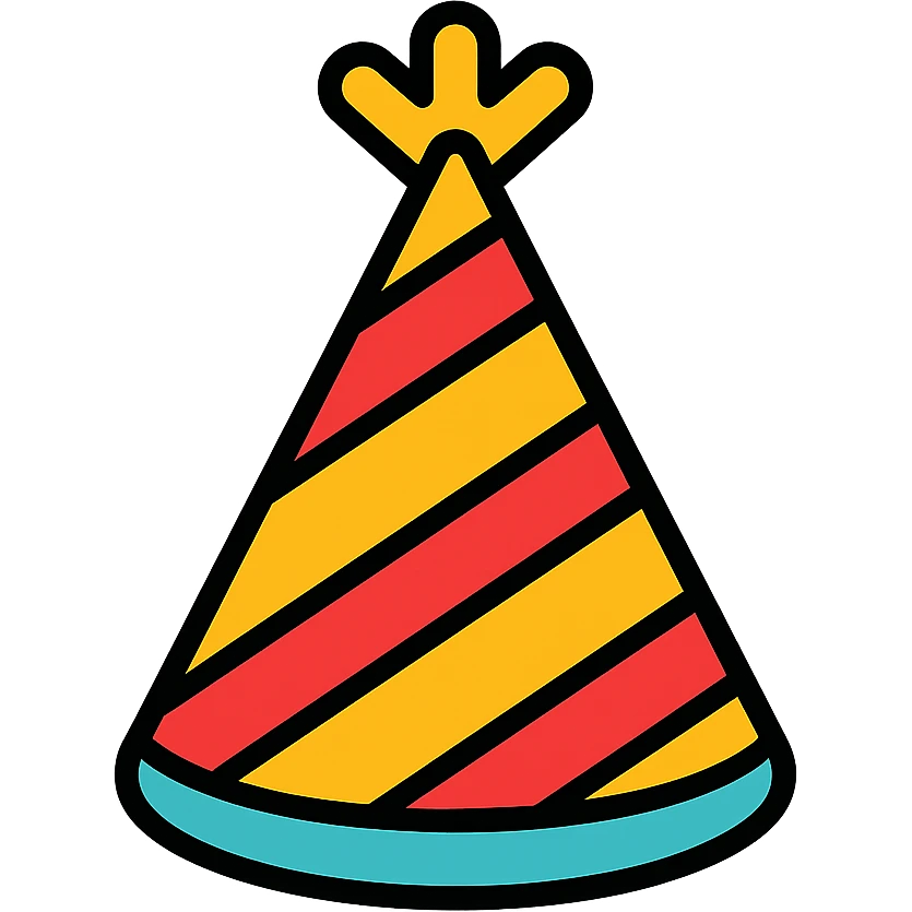 party hat color icon emoji