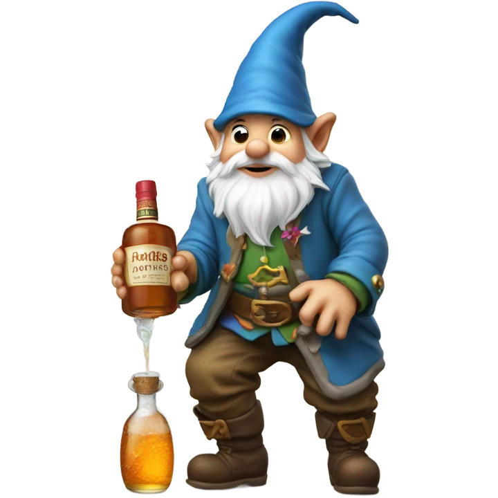gnome pouring some rum on the ground emoji