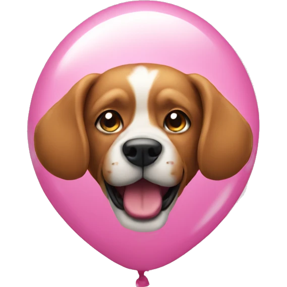pink balloon with a dog shape  emoji