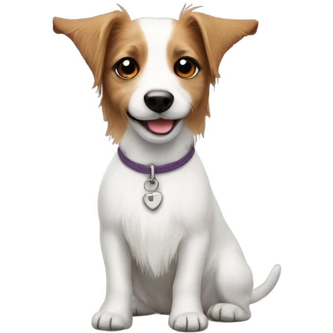 Cute long haired jack russel  emoji