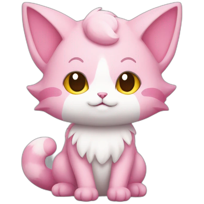 Sitting-bicolor-fairy-type-pink-cat-pokemon emoji