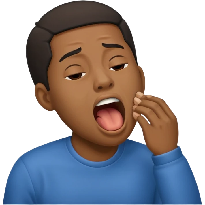 black People Yawning without Hand emoji