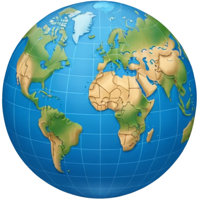 Blue globe world emoji