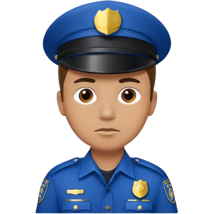 Police man wearing Blue uniform without hat or cap emoji