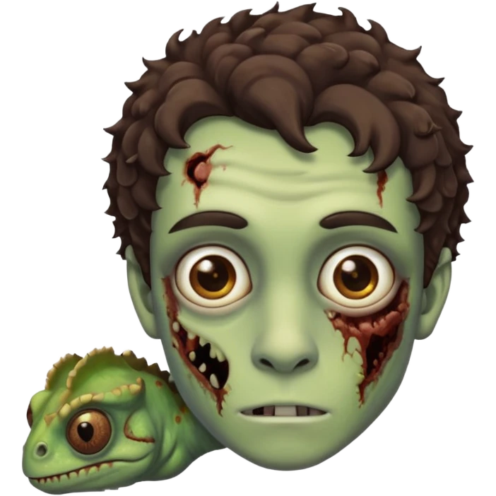 это должен быть юноша, глаза цвета хамелион, но более коричневые, выглядит как зомби и еще немножко кудрявые волосы темно коричневого цвета emoji