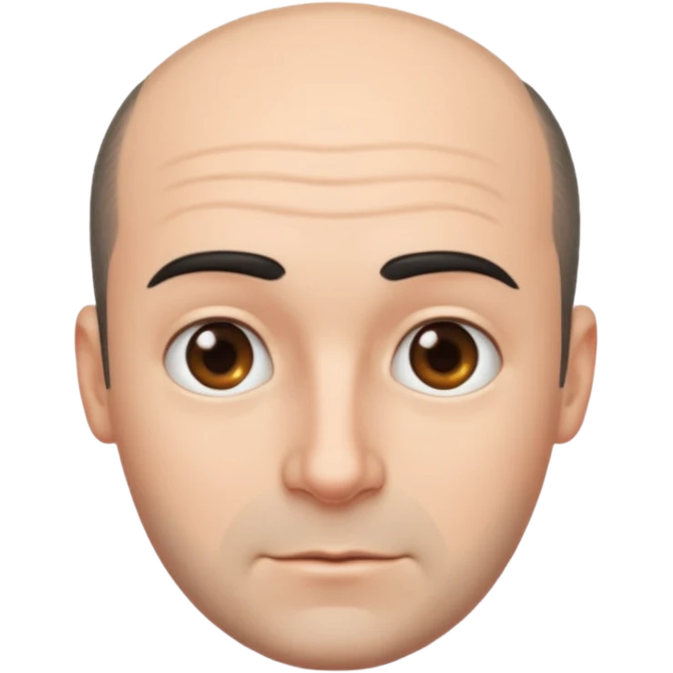 Fais un homme dégarnis sur le haut de son crâne et les cheveux noir court sur le côté emoji