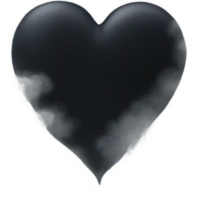 Black heart with fog emoji
