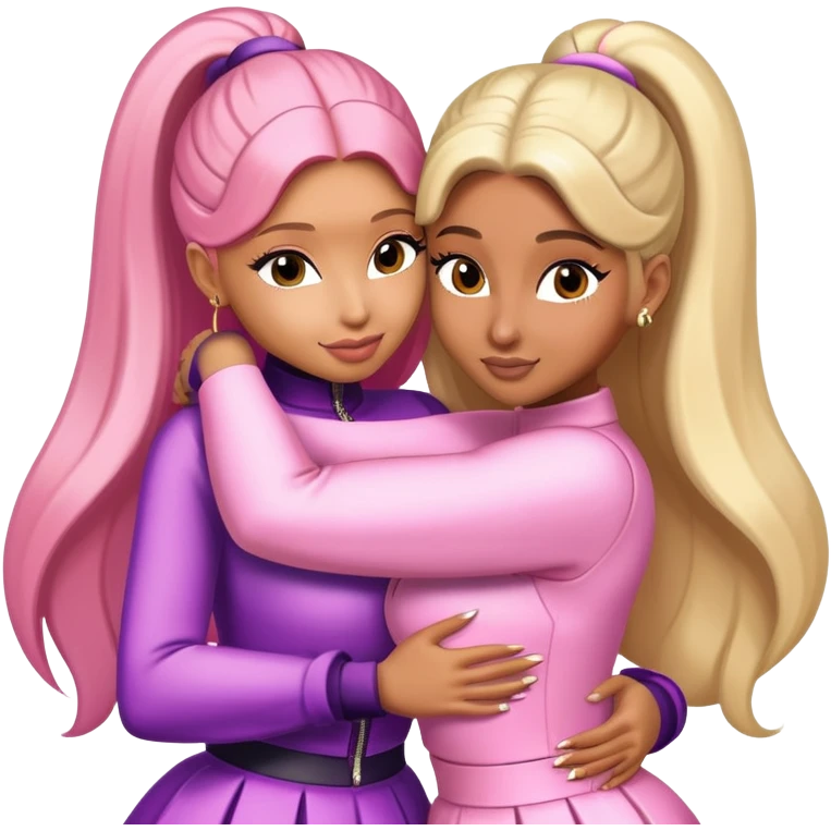 Nicki Minaj hugging Ariana grande emoji
