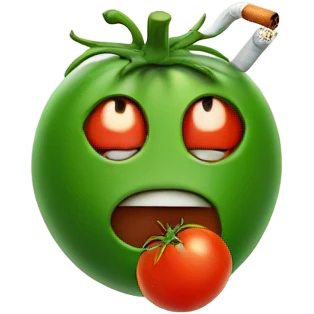 Tomato smoking cigarette emoji
