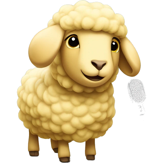 yellow sheep rapping like eminem with microphone emoji