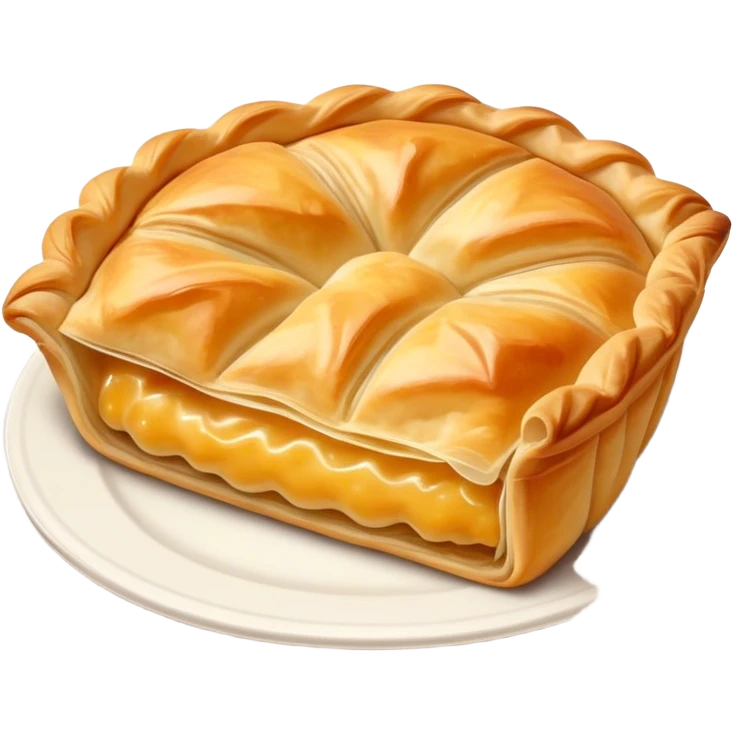 Cinematic Realistic Burek sa Sirom Dish Emoji, showcasing a flaky pastry filled with cheese rendered with crisp textures and appetizing, warm lighting. emoji
