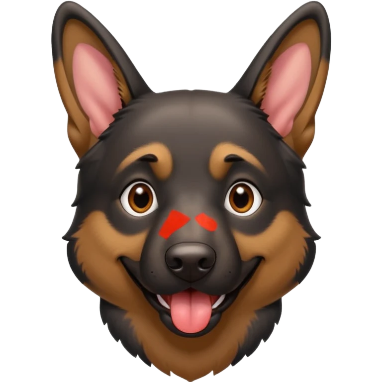 cartoon style dark German Shepherd dog with longer tongue hanging out  emoji