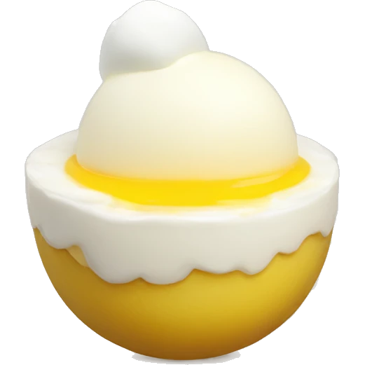 egg custard snowball with marshmallow emoji