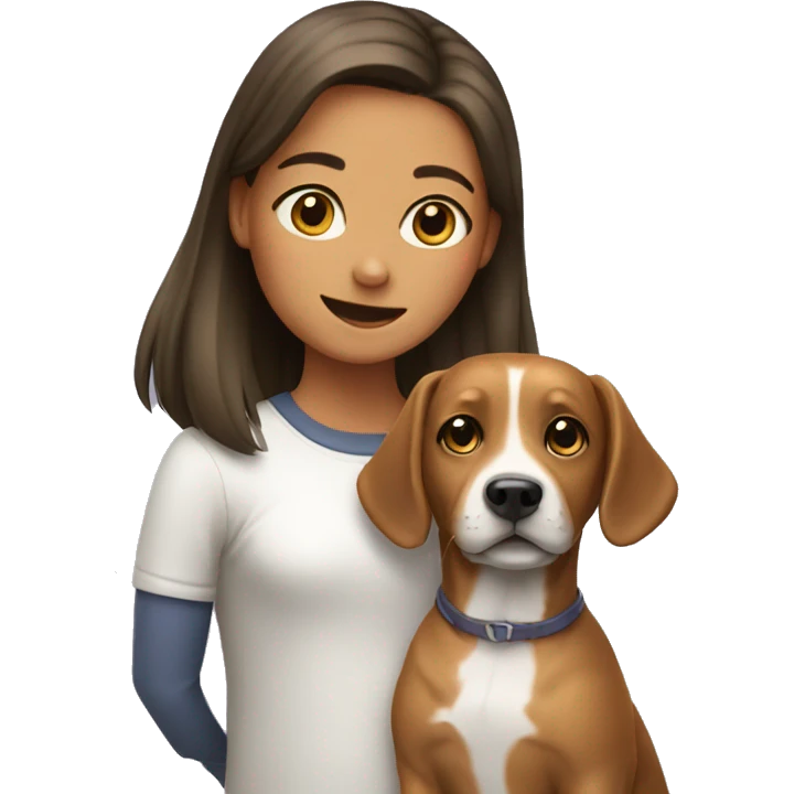 Dog with girl emoji