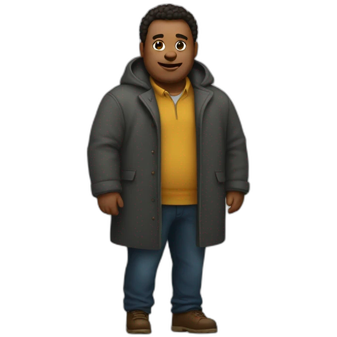 large man in a tiny undersized coat emoji