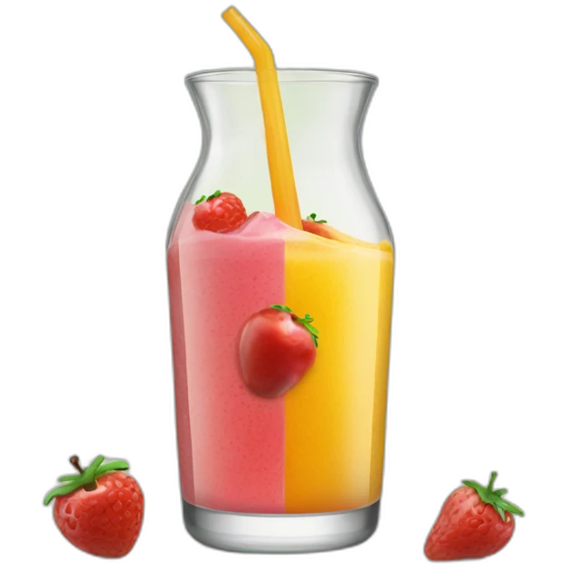 Mixing juices from two bottles in one glass emoji