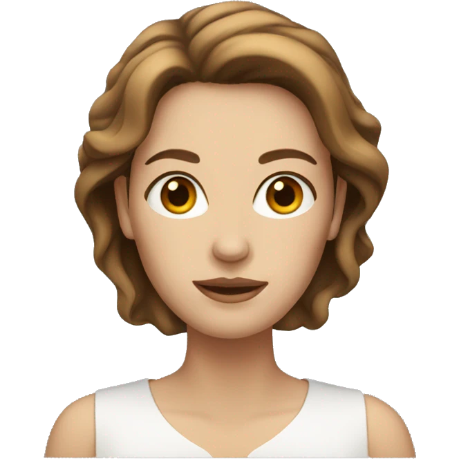 white woman with brown hair emoji